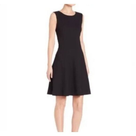 DVF Diane Von Furstenberg‎ Citra Fit And Flare Sleeveless Dress Black Size 10 - Picture 1 of 12